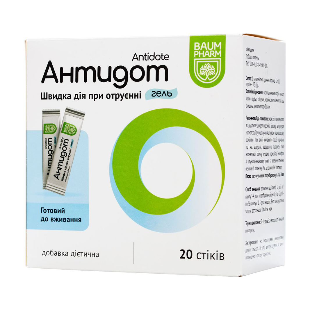 Антидот гель при отруєнні Baum Pharm Antidote зі смаком банану, 20 стіків